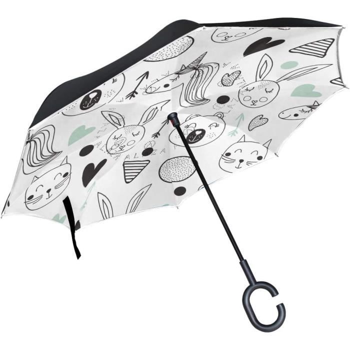 Parapluie Motif Pattes De Chat Felix - Noir Et Blanc - Unisexe - Neuf Avec étiquettes