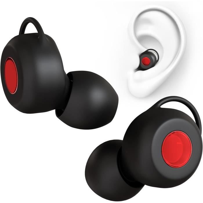 Bouchons d'oreille antibruit pour le sommeil, 6 paires de bouchons  d'oreille en silicone réutilisable + éponge, parfaits pour dormir,  travailler, étudier, protection auditive confortable.