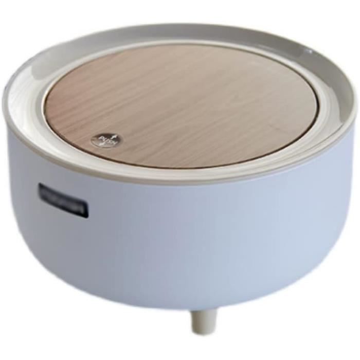 Mini Poubelle De Table Blanche – 16 Cm X 12,5 Cm, Avec Couvercle, Pour Bureau, Vanité, Table Basse, Voiture