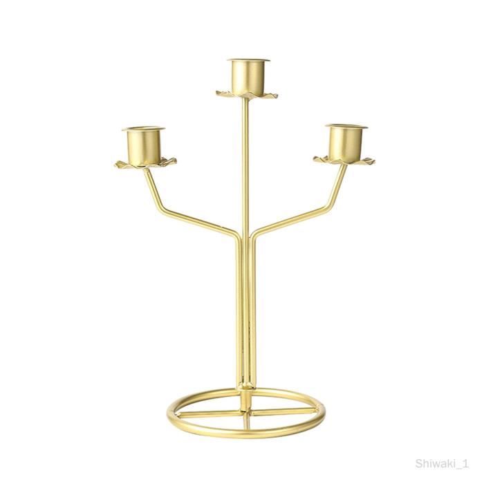 Sziqiqi Lot de 2 Bougeoirs Chandeliers Candélabres en Or Métal Decoration, Vintage Bougeoir de
