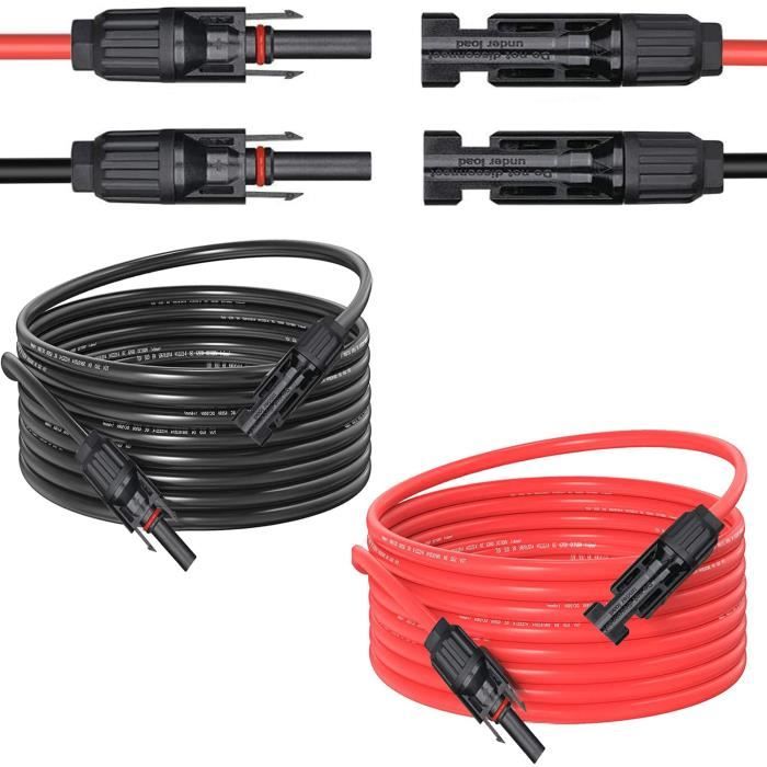 Câble Batterie Solaire 6 Mm² 1,5 M Avec Fusible M8 30 A – Prêt à Connecter Pour Panneaux Solaires Et Régulateur
