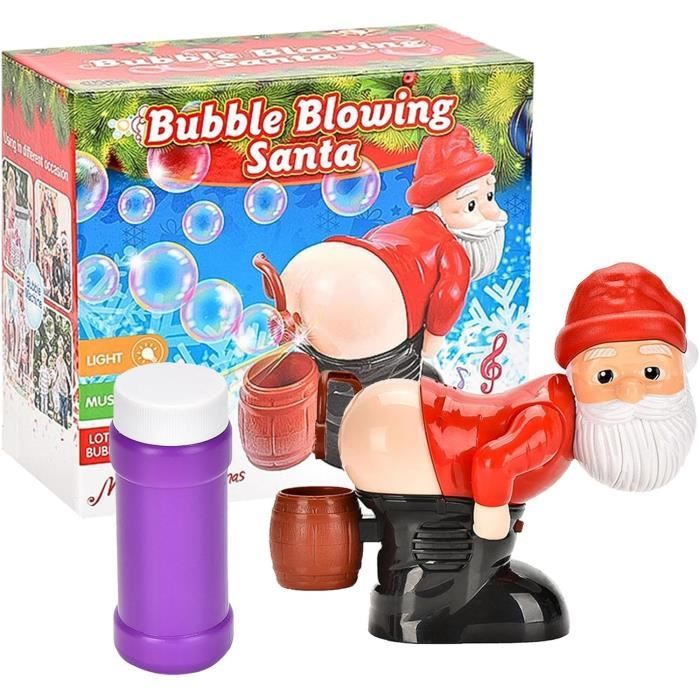 Jouet de Bulles de Savon - Souffleur drôle de Pet de Bulle - Père Noël - 500 bulles/min - Lumière et Musique