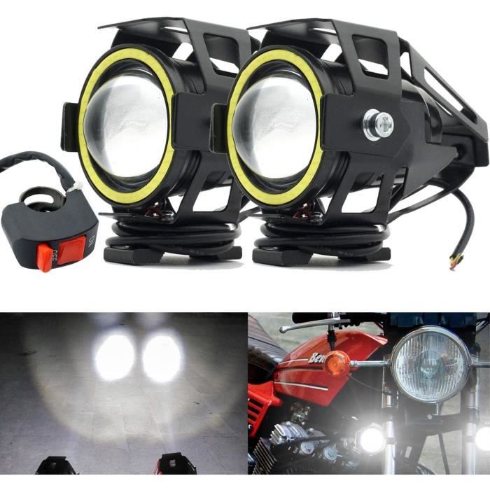 2 xUniversal Moto Auto Voiture DEL Feu De Brouillard Projecteur Driving Ampoules Spots 