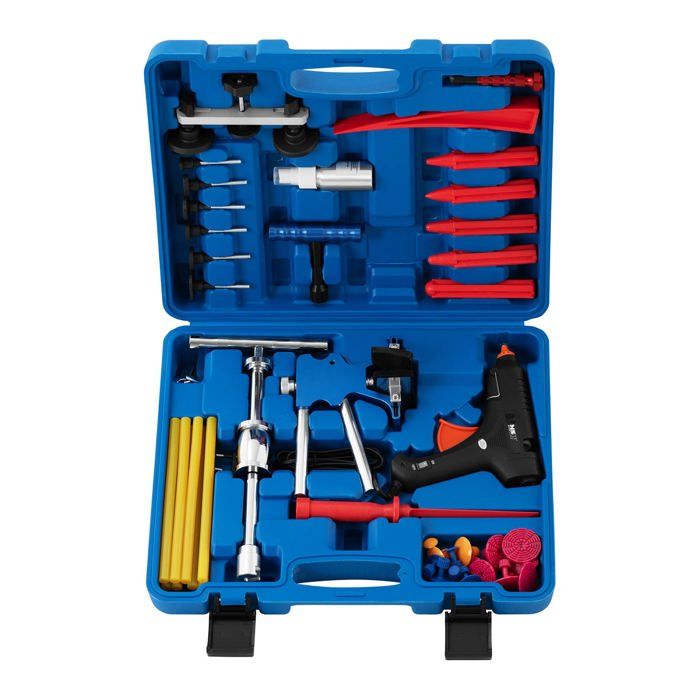 MSW MSW DA 13 Kit d Outils De Debosselage Carrosserie sans Peinture Ventouses (Puissance : 80 W, 19 ventouses, Materiau : Plastiqu