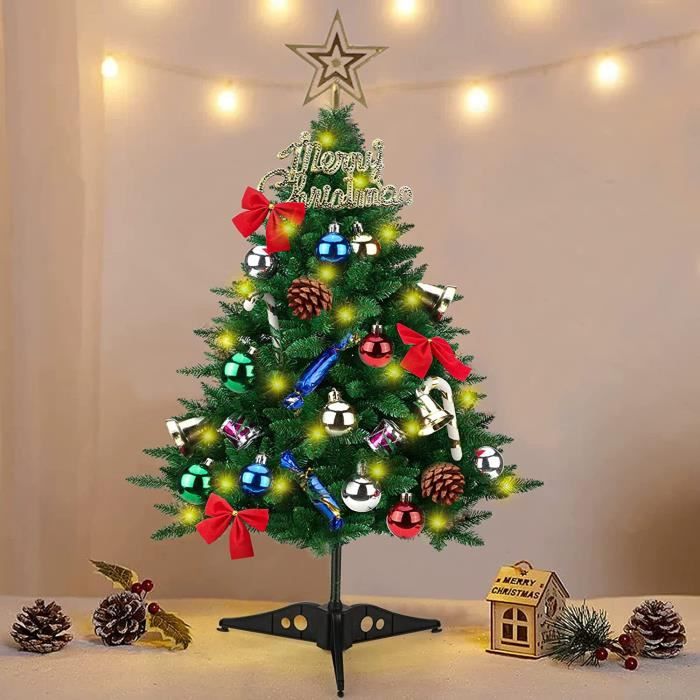 Mini Sapin de Noel Artificiel 60 cm, DIY Petit Sapin de Noël avec
