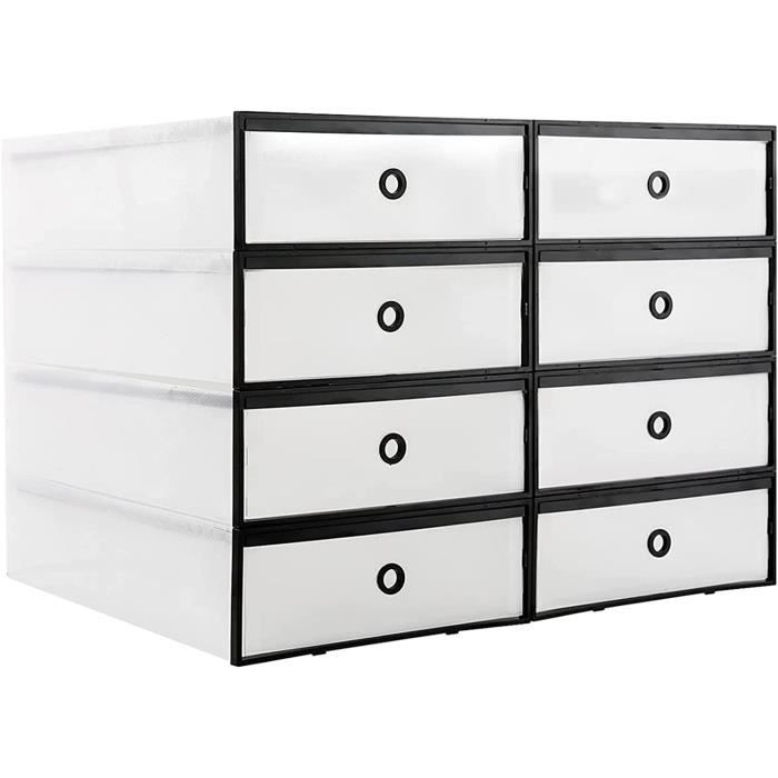 Lot De 8 Glissières De Tiroir Autocollantes – 264 Mm, En Plastique, Montage Latéral