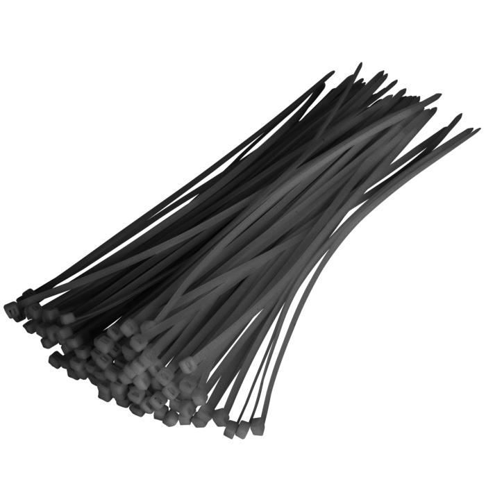 Collier rapide noir lot de 100 colliers 400 x 7,6 mm