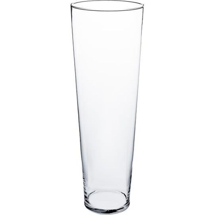 Vase conique en verre CONNY, transparent, 70 cm, Ø 19 cm Grand vase