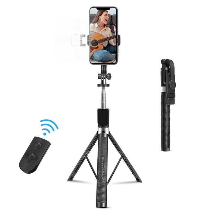 K-S-Trade® Compatible avec Xiaomi Mi A2 Selfie Bâton Selfie-Stick Bouton Nappe Monopod Perche Selfie Extensible Compatible avec Xiaomi Mi A2 Noir 