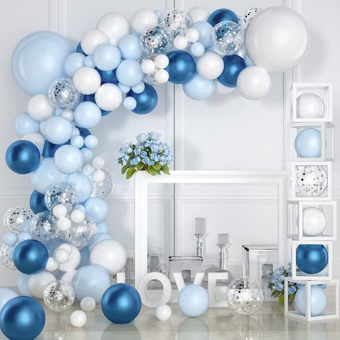 Décoration Anniversaire 1 An Garçon – Arche Ballons Bleue, 6 Pièces, à Monter, Matière Caoutchouc