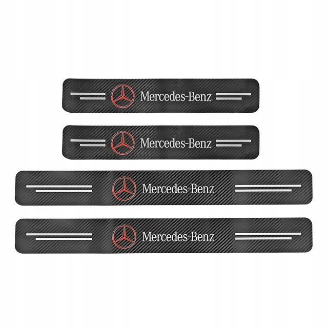 4pcs Autocollant sticker protection étanche fiber carbone seuil de porte  voiture Mercedes-Benz logo - Cdiscount Auto