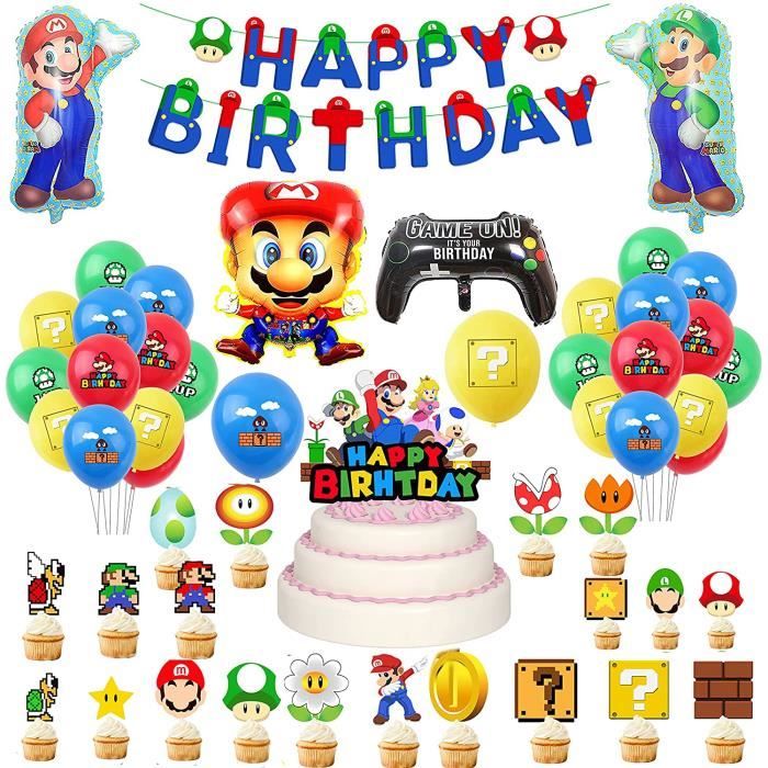 Decorations Fete Theme De Super Mario Ballons Mario Bros Banniere Joyeux Anniversaire Mario Bros Ballons Aluminium Pour Anniversaire Cdiscount Maison