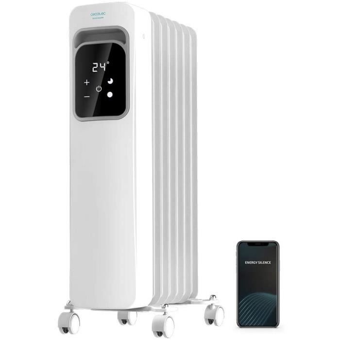 Radiateur à Huile Cecotec ReadyWarm 7000 Connecté - 1500W, Commande Wi-Fi Et Tactile, Chauffe Jusqu'à 15 M²