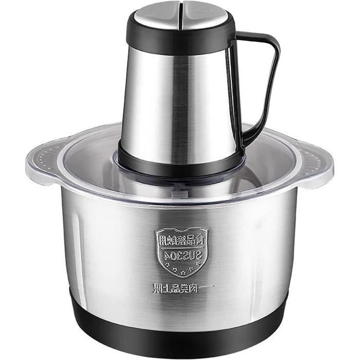 YASHE Hachoir Électrique 500W - Robot De Cuisine Polyvalent 1,8L Avec Bol Inox Et 4 Lames Doubles, 2 Vitesses Puissantes