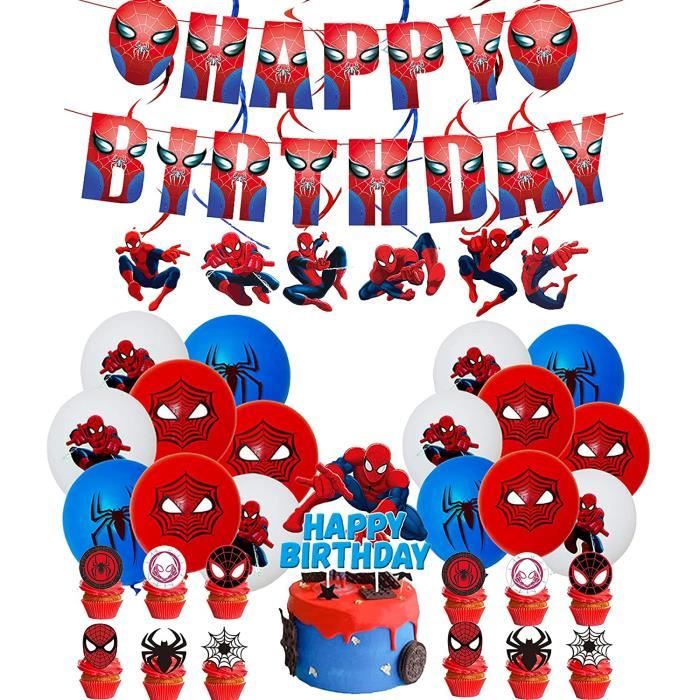 Anniversaire Spiderman Ballons Spider Man Anniversaire Banniere Spiderman Suspendu Swirl Decorations De Gateau Pour Filles Garcons D Cdiscount Maison