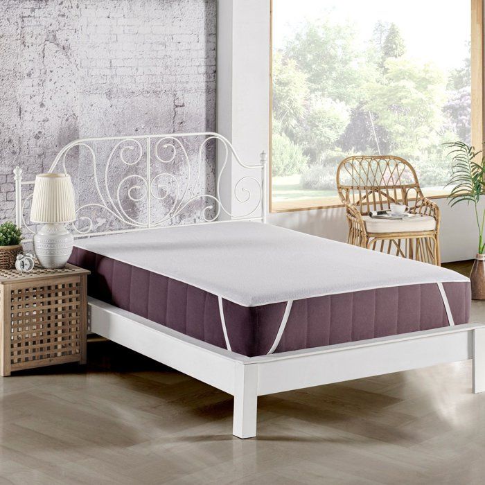 Protège-matelas - Mansion - Pour lit 2 personnes - 160 x 200 cm - 100 % Coton - Blanc