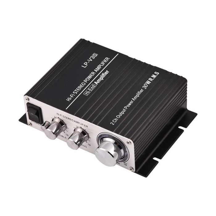 ZJCHAO Amplificateurs de voiture Mini 2 canaux HiFi stéréo Auto  amplificateur de puissance audio de voiture ampli numérique noir -  Cdiscount Instruments de musique