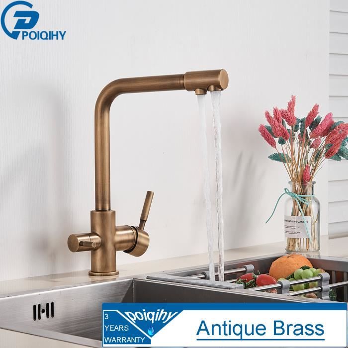 Ssd001lb Noir - Robinet De Purification D'eau Filtrée, Robinet De Cuisine à Double Poignée