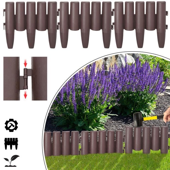 Bordure De Jardin 2,5m Aspect Pierre - Plastique Résistant UV - Easy Clip - Déco Extérieure