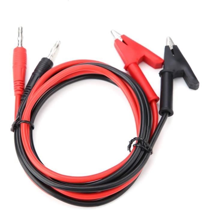 Neoteck Fiche Banane à Pince Alligator Cordon De Mesure 1m Pour Multimètre - Lot De 2