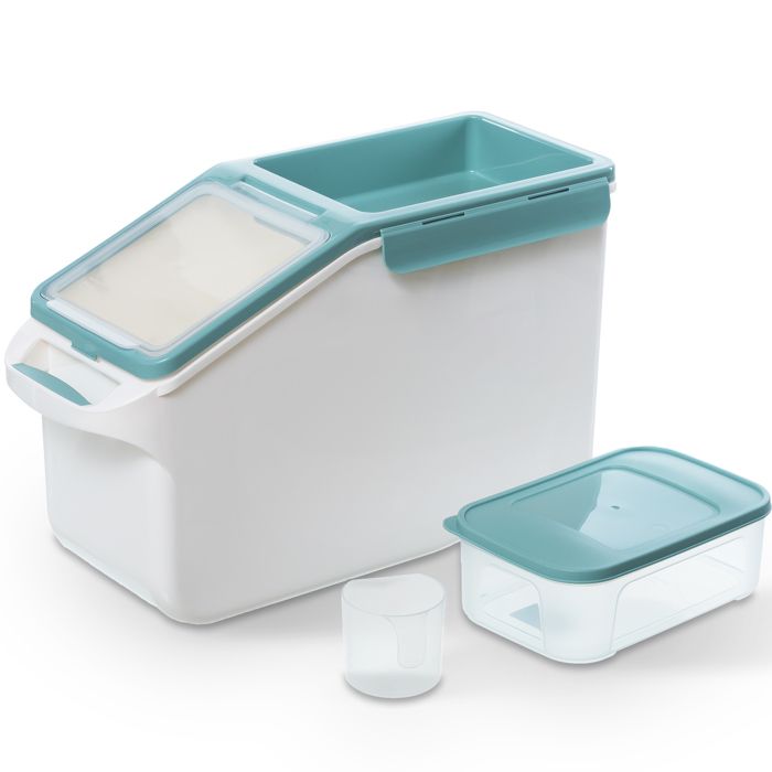 Comparer les prix de Citylife (12 L + 1,8 L)Boite à croquette,  Conteneur de stockage d'aliments pour animaux, transport des aliments