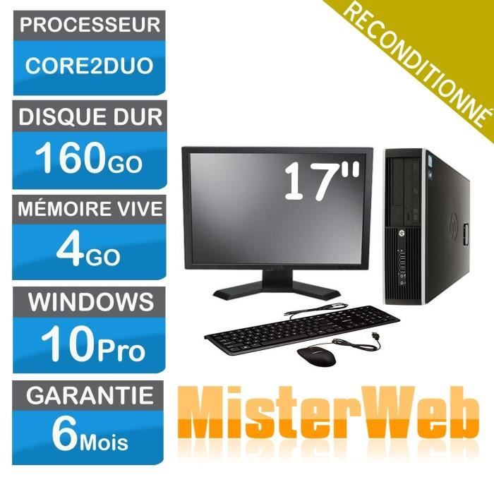 Ordinateur de Bureau complet core2duo 160 Go HDD 2 Go Ram Win10 écran 17 EN VRAC selon modèle disponible. DELL HP LENOVO En - Dell