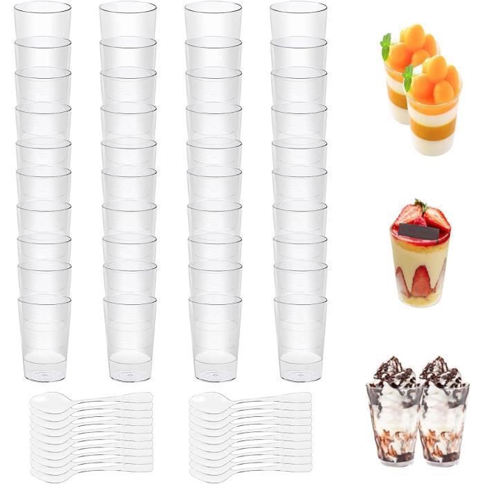 Coupes à dessert - DLZAOAO - 90ML - Réutilisable - 50 Pièces - Avec Cuillères