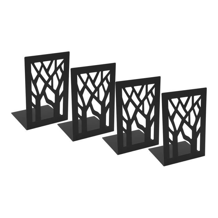 Serre-Livres Décoratifs En Métal - Lot De 2, Motif Arbre Vert - Pour Bibliothèque, Bureau, Étagère - 15x6x16 Cm