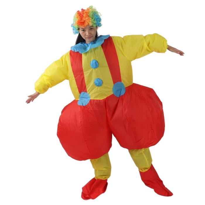 LiJuanWang Accessoires Costume Clown 3 Pièces - Perruque Arc-en-Ciel, Nez Rouge Et Gants Blancs - Idéal Pour Carnaval, Halloween, Fêtes, Cosplay Et Animations Enfants Adultes