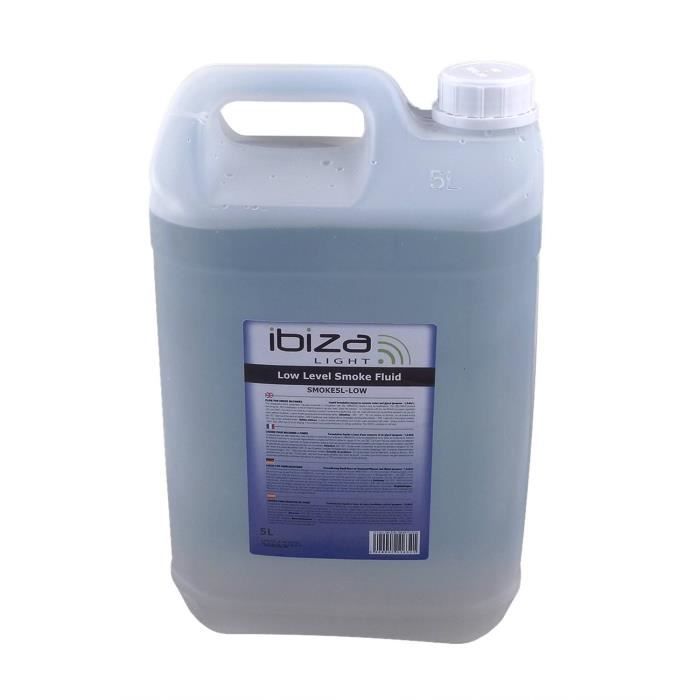 Liquide noir spécial machines à fumée - IBIZA LIGHT - Bidon de 5L - Excellent rendement et non toxique