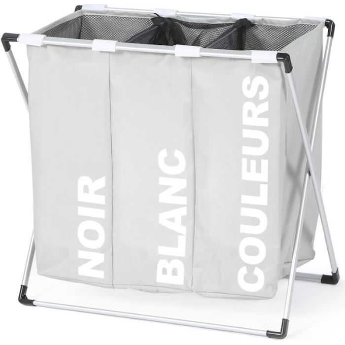 XHSSF paniere a Linge 3 Compartiments Panier à Linge Sale Pliable Trieur de vêtements de Grande Taille avec Portable étanche pour Salle de Bain Chambre-Couleur
