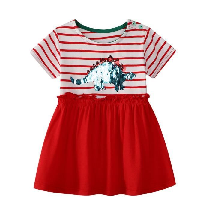 Bébé Fille été Robe Bambin sans Manches imprimé Robe de Princesse Robe