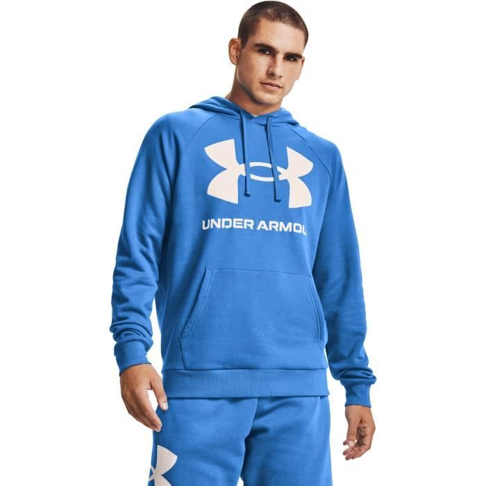 Sweat à capuche Under Armour Rival Fleece Big Logo - bleu brillant/blanc - M
