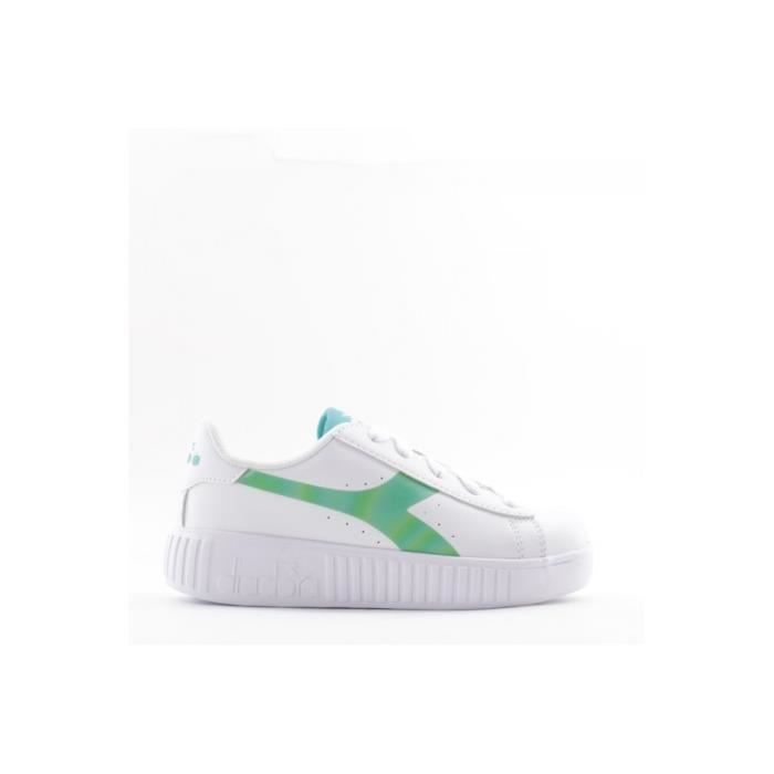 Diadora Game Step Kaleido PS – Unisex-Kinderturnschuh In Weiß, Kunstleder Mit Satin-Details