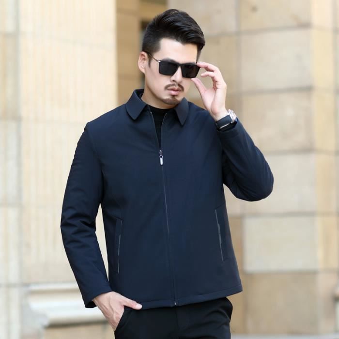 Veste En Jean Pour Homme Doublée Sherpa - Col à Revers, Boutons, Style Camionneur, Mi-Saison