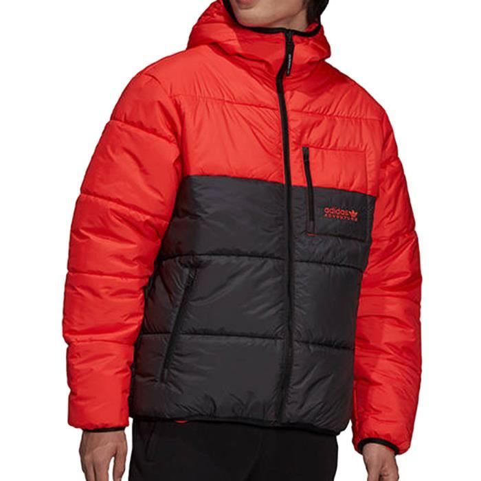 Doudoune Homme Adidas Puffer Rouge/Noir - Coupe classique - Effet matelassé  - 100% polyester