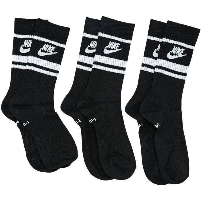CHAUSSETTES Nike Sportswear Everyday Essential Crew Socks 3 Pairs, Noir,  Mixte Noir - Cdiscount Prêt-à-Porter