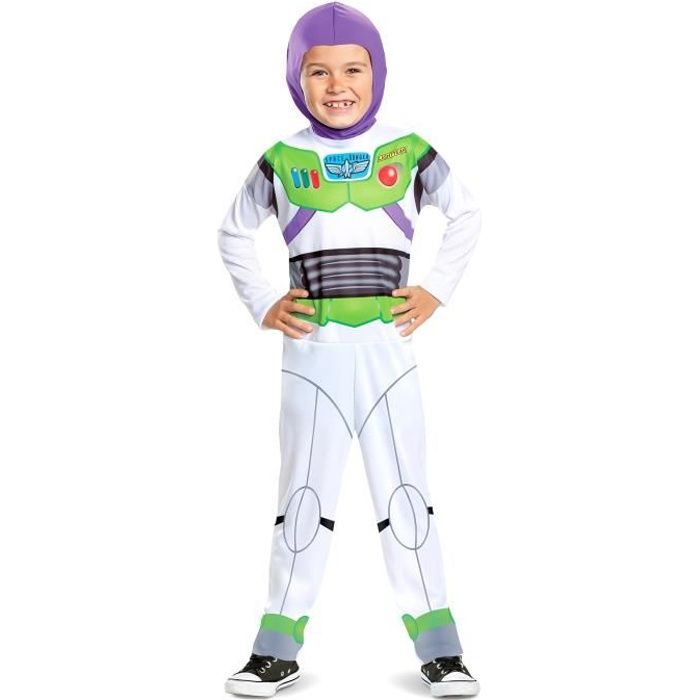 Déguisement Buzz L'éclair - Toy Story - Enfant - Combinaison et coiffe - Blanc