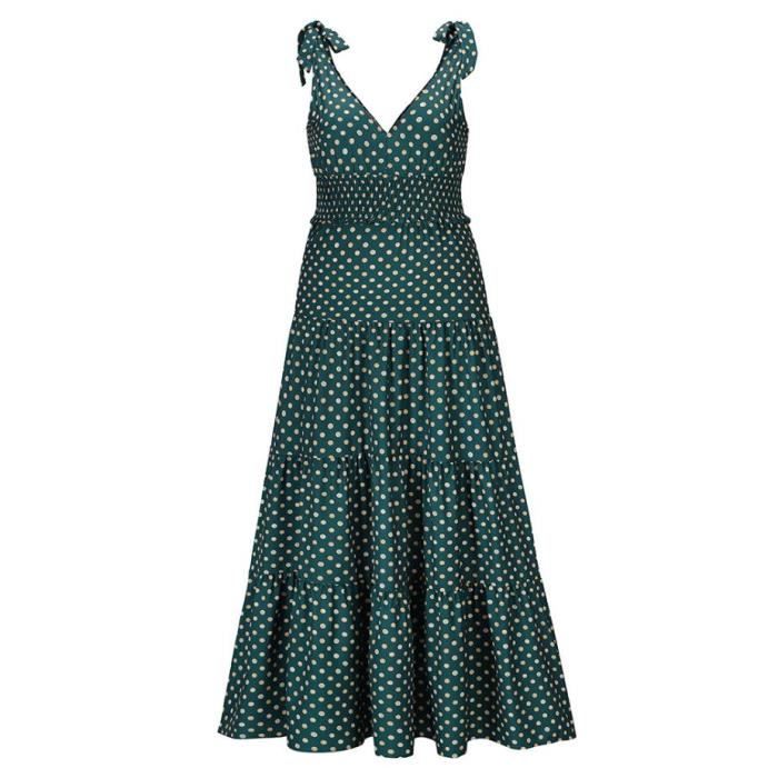 Robe Longue élégante Dos Nu - Col En V Sans Manches Pour Soirée Et Mariage