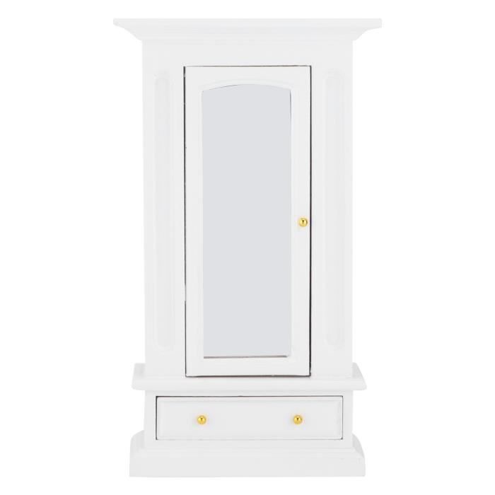 Odoria Maison De Poupée Armoire Vintage 1/12 – Placard Blanc En Bois 9,5x4x15,4 Cm – Penderie Miniature Pour Chambre – Dès 14 Ans