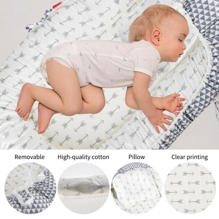OHMG Nid d'ange pour nouveau-né en coton, fait à la main et à double ...