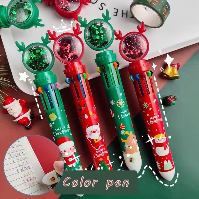 4 pcs Stylo à Bille 10 couleurs, thème de Noël stylos à bille rétractables  de dessin animé, Cadeaux de Noël pour enfants étudiants - Cdiscount  Beaux-Arts et Loisirs créatifs
