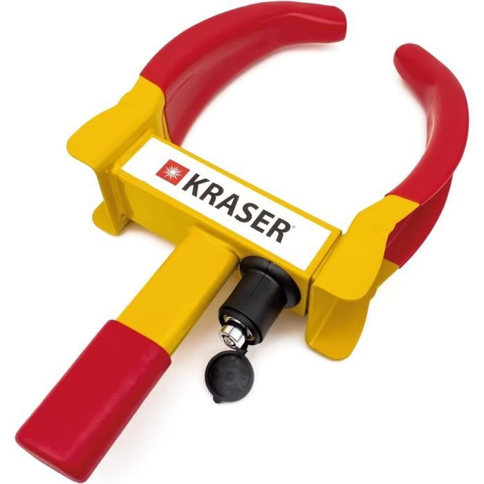 Serrure De Roue Robuste Antivol - Pour Caravane, Remorque, Voiture, Fourgon, 2 Clés, Réglable