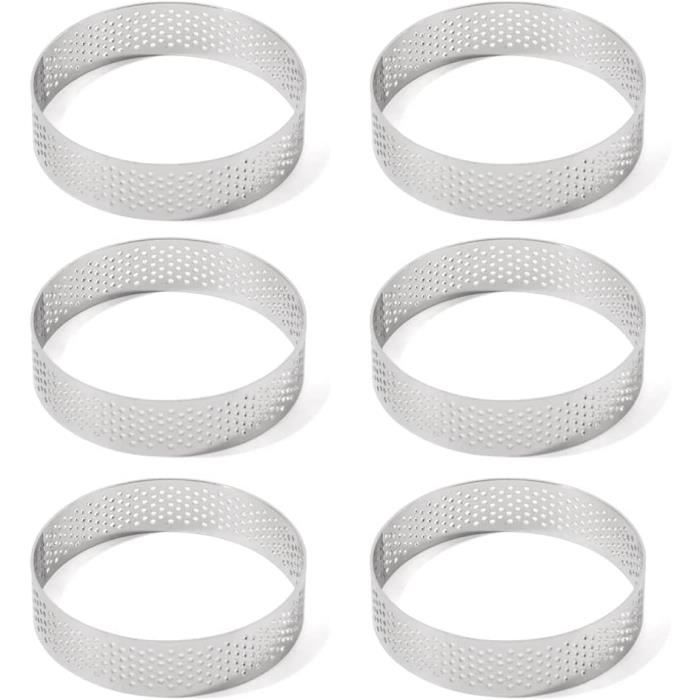 Guowall - Set De 4 Cercles à Tarte En Acier Inoxydable - Diamètres 6, 10, 15, 20 Cm - Hauteur 2 Cm