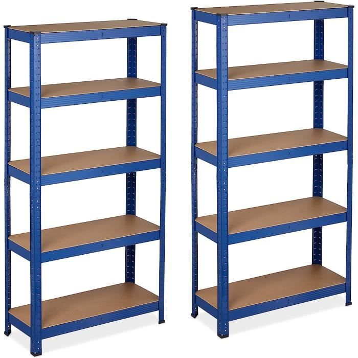 Étagère 5 Niveaux En Métal Sans Boulons Pour Rangement D'atelier Ou