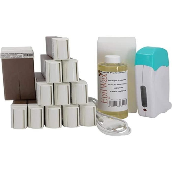 EpilWax Kit d'épilation Solo Complet avec chauffe cire epilation