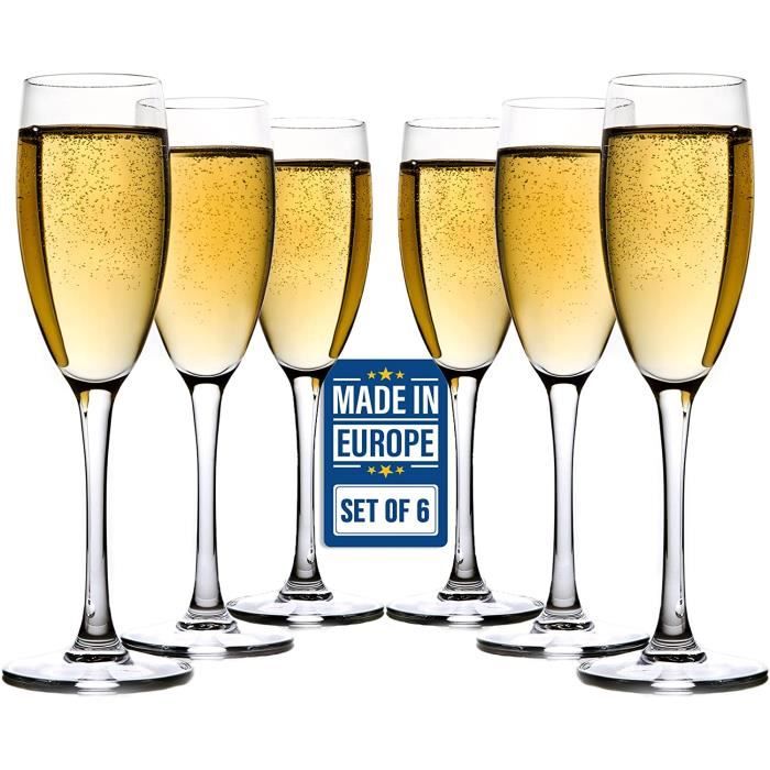 CRYSTALIA Premium Cristal Flute Champagne Lot de 6 100 SANS PLOMB