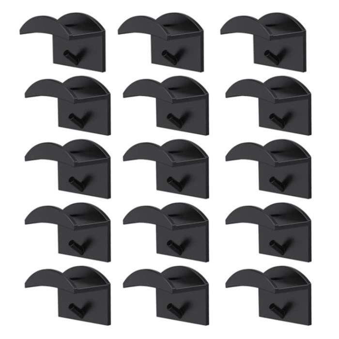2 Porte-chapeaux Muraux Avec Adhésif Fort - Pour Casquettes, Chapeaux De Cowboy, Etc. - 2 Méthodes D'installation (adhésif Ou Vis) - Noir, Capacité 10 Chapeaux Par Support