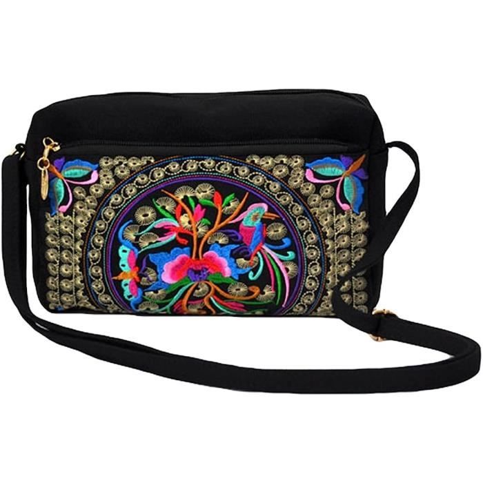 Femme Retro Ethnique Bourse Broderie Sac De T l phone