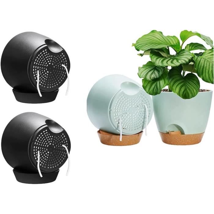 Lot De 6 Pots De Fleurs En Plastique Avec Soucoupe Et Trou De Drainage Rainures Rayees 175 155 14 125 115 10 Cm Jardiniere Decorative Pour Bonsais De Balcon